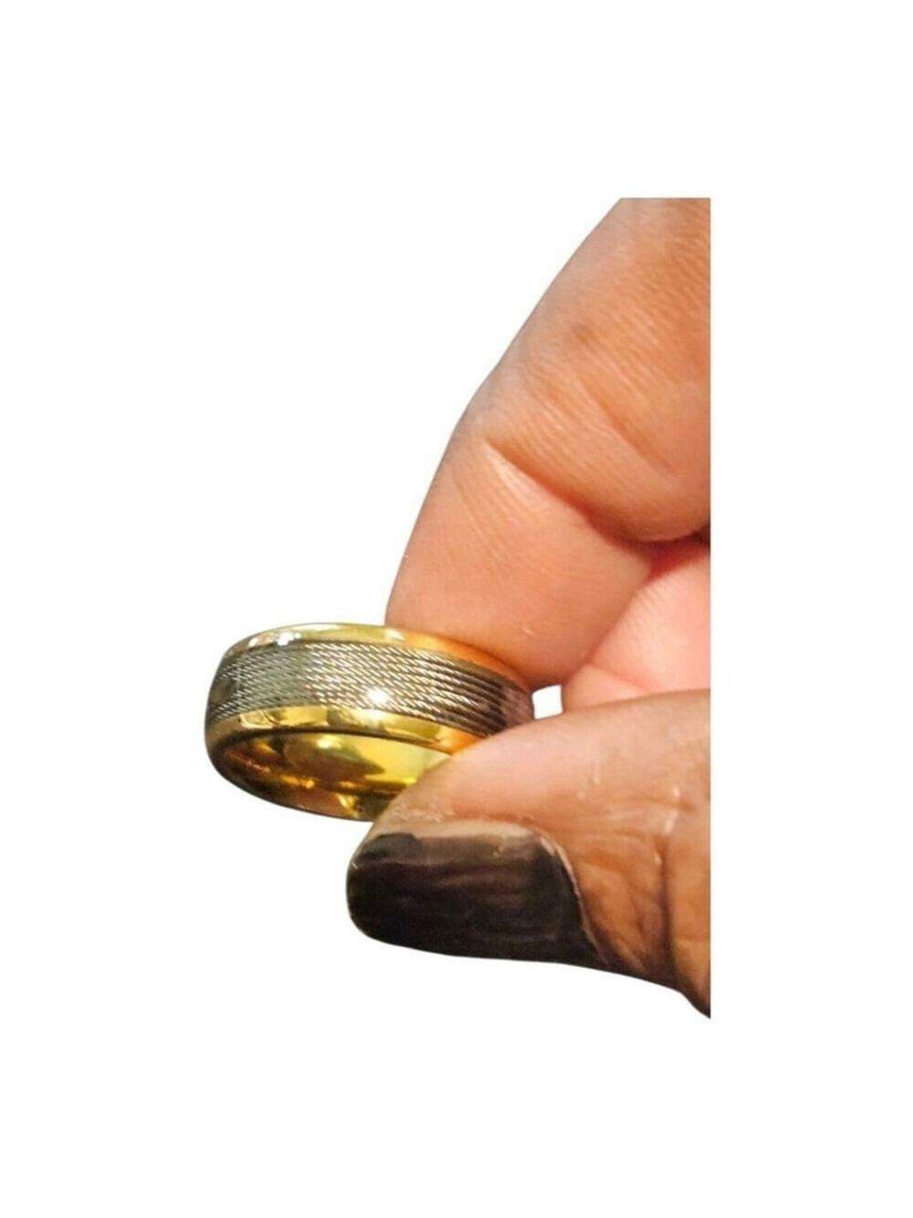 MEN'S Unbranded Gold & Gray Ring, Size 10 - Picture 6 of 7